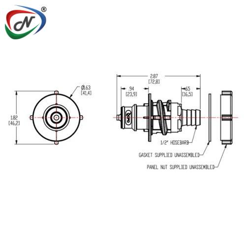 CPC Quick Connect & Disconnect Solutions HFCD42812 1/2 Hose Barb Valved Panel Mount Insert NSSP005497
