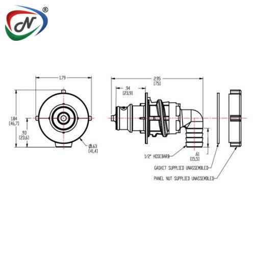 CPC Quick Connect & Disconnect Solutions HFCD43812 1/2 Hose Barb Valved Panel Mount Elbow Insert NSSP005499