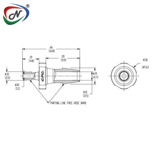 CPC Quick Connect & Disconnect Solutions HSR4230 Straight Reducer Fitting, 1/8 HB X 1/16 HB, White Nylon NSSP003345
