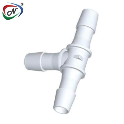 CPC Quick Connect & Disconnect Solutions HT1270 Tee Fitting, 3/8 HB X 3/8 HB X 3/8 HB, Natural PVDF NSSP005642
