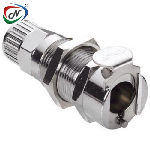 CPC Quick Connect & Disconnect Solutions LC12006NA 3/8 PTF Non-Valved Panel Mount Chrome-plated Brass Coupling Body Nut Assembled NSSP005778
