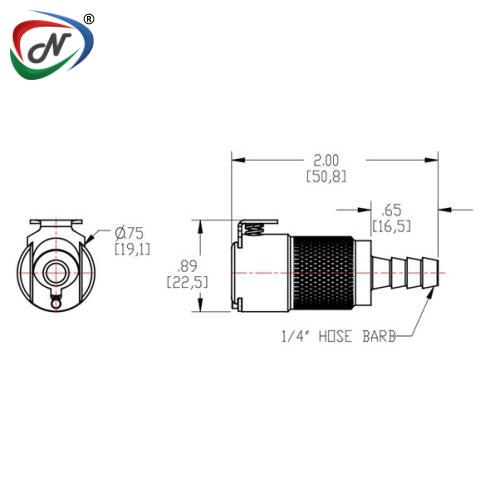 CPC Quick Connect & Disconnect Solutions LC17004 1/4 Hose Barb Non-Valved In-Line Coupling Body NSSP003437
