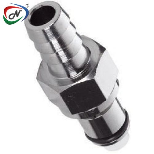 CPC Quick Connect & Disconnect Solutions LC22006V 3/8 Hose Barb Non-Valved In-Line Chrome plated Brass Coupling Insert FKM Seal NSSP005796