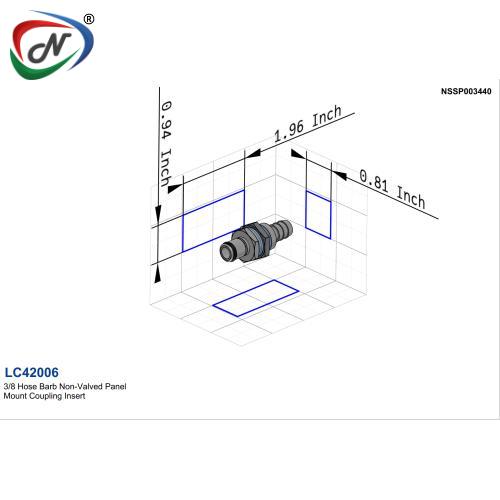 CPC Quick Connect & Disconnect Solutions LC42006 3/8 NPT Non-Valved Chrome-plated Brass Coupling Insert NSSP003440