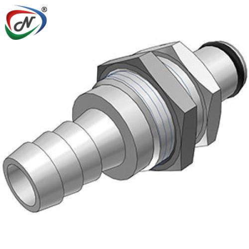 CPC Quick Connect & Disconnect Solutions LC42006NA 3/8 Hose Barb Non-Valved Panel Mount Chrome-plated Brass Coupling Insert Nut Assembled NSSP005810