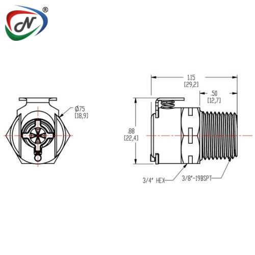 CPC Quick Connect & Disconnect Solutions LCD10006BSPT 3/8 BSPT Valved Coupling Body NSSP005826