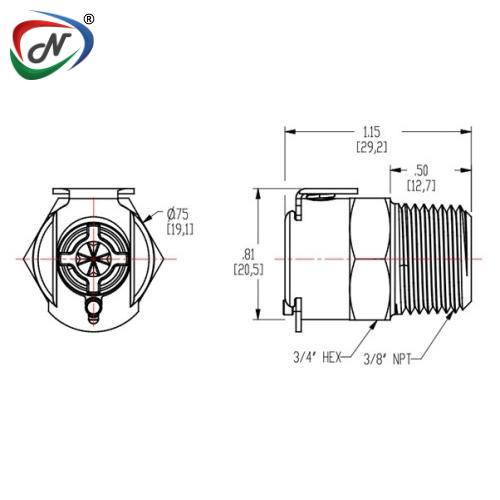 CPC Quick Connect & Disconnect Solutions LCD10006 3/8 NPT Valved Coupling Body NSSP005825