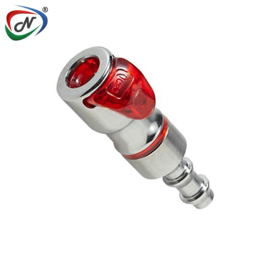 CPC Quick Connect & Disconnect Solutions LQ2D1704LREDV 1/4 Hose Barb Valved In-Line Body Red, FKM Seal NSSP006038