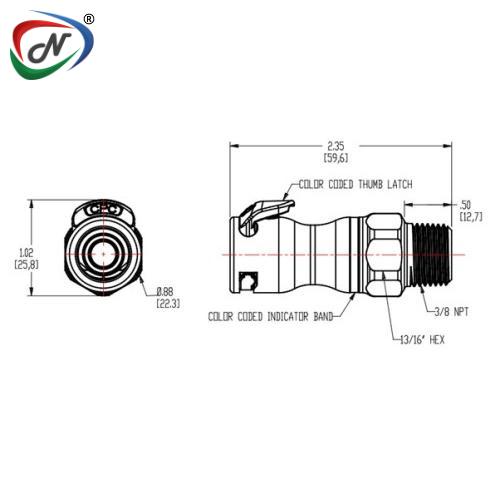 CPC Quick Connect & Disconnect Solutions LQ4D10006RED 3/8 NPT Valved Body - Red NSSP006144