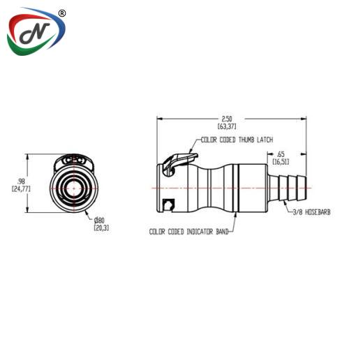 CPC Quick Connect & Disconnect Solutions LQ4D17006LBLU 3/8 LHB V IL BODY ASM LQ4 BLU NSSP003314