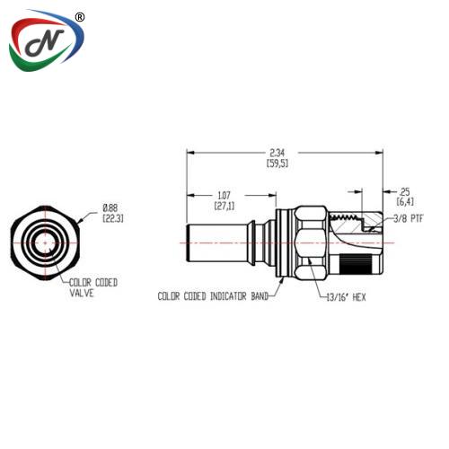 CPC Quick Connect & Disconnect Solutions LQ4D20006BLU 3/8 PTF Valved In-Line Insert - Blue NSSP006280