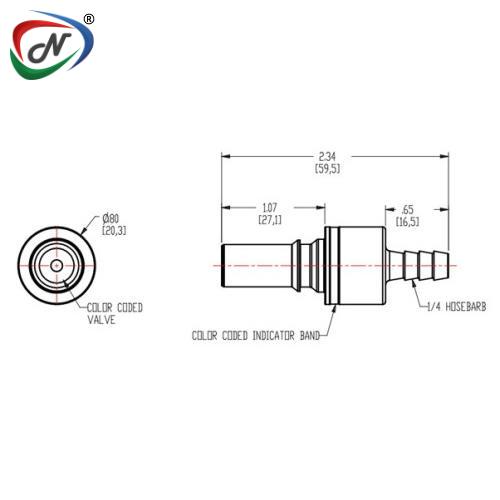 CPC Quick Connect & Disconnect Solutions LQ4D22004BLU 1/4 HB Valved In-Line Insert - Blue NSSP006284