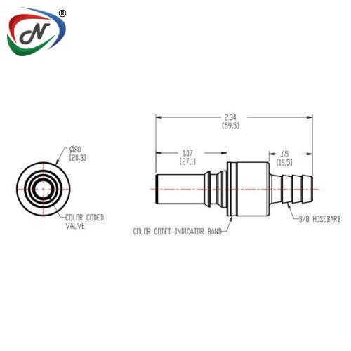 CPC Quick Connect & Disconnect Solutions LQ4D22006RED 3/8 HB Valved In-Line Insert - Red NSSP006321