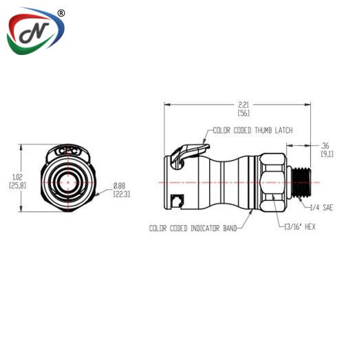 CPC Quick Connect & Disconnect Solutions LQ4D30004BLU 1/4 SAE Valved Body - Blue NSSP006344