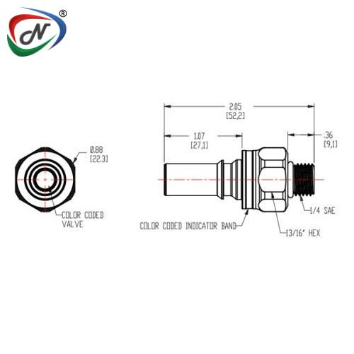 CPC Quick Connect & Disconnect Solutions LQ4D46004BLU 1/4 SAE Valved Insert - Blue NSSP006404