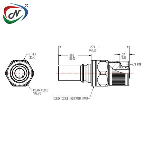 CPC Quick Connect & Disconnect Solutions LQ6D20008BLU 3/8 ID X 1/2 OD PTF Valved Insert Blue NSSP006474