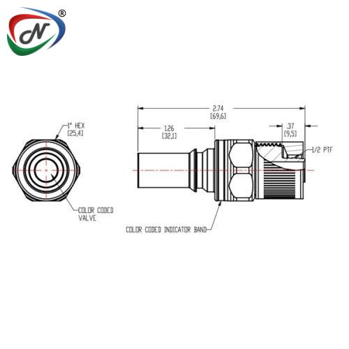 CPC Quick Connect & Disconnect Solutions LQ6D20008RED 3/8 ID X 1/2 OD PTF Valved Insert Red NSSP006475