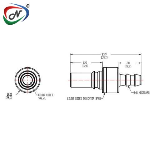 CPC Quick Connect & Disconnect Solutions LQ6D22006LBLU 3/8 Locking HB Valved In-Line Insert - Blue NSSP006476