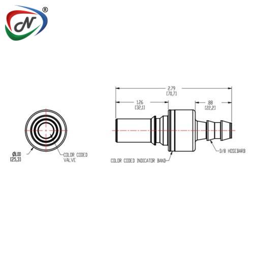 CPC Quick Connect & Disconnect Solutions LQ6D22006LRED 3/8 Locking HB Valved In-Line Insert - Red NSSP006478