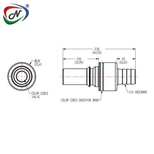 CPC Quick Connect & Disconnect Solutions LQ6D22008RED 1/2 HB Valved In-Line Insert - Red NSSP006483