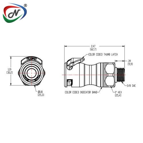 CPC Quick Connect & Disconnect Solutions LQ6D30006RED 3/8 SAE Valved Body - Red NSSP006487