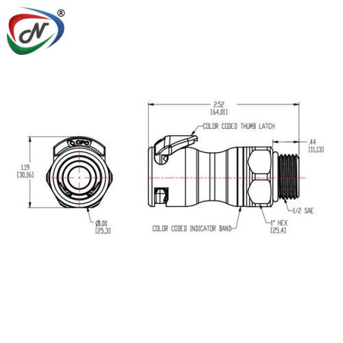 CPC Quick Connect & Disconnect Solutions LQ6D30008BLU 1/2 SAE Valved Body - Blue NSSP006489