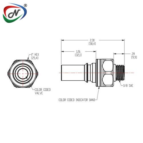 CPC Quick Connect & Disconnect Solutions LQ6D46006BLU 3/8 SAE Valved Insert - Blue NSSP006500