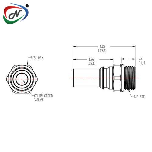 CPC Quick Connect & Disconnect Solutions LQ6D46008BLU 1/2 SAE Valved Insert - Blue NSSP006511