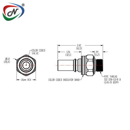 CPC Quick Connect & Disconnect Solutions LQ6D47006BLU G3/8 Valved Insert - Blue NSSP006516