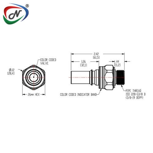 CPC Quick Connect & Disconnect Solutions LQ6D47006RED G3/8 Valved Insert - Red NSSP006517
