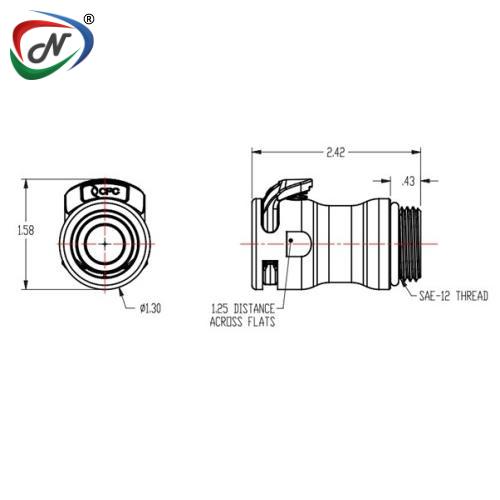 CPC Quick Connect & Disconnect Solutions LQ8D30012 Everis SAE-12 Valved In-Line Body NSSP006520