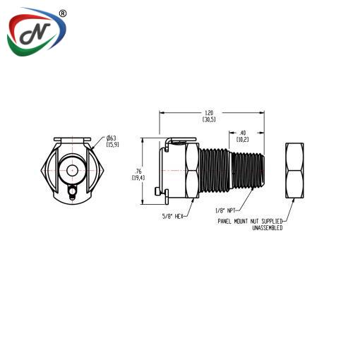 CPC Quick Connect & Disconnect Solutions MC1502 1/8 NPT Non-Valved Panel Mount Chrome-plated Brass Coupling Body NSSP006536