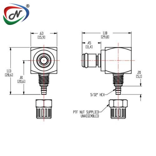 CPC Quick Connect & Disconnect Solutions MC21025 5/32 PTF Non-Valved Elbow Chrome-plated Brass Coupling Insert NSSP006593