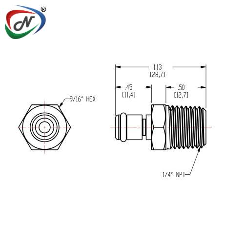 CPC Quick Connect & Disconnect Solutions MC2404 1/4 NPT Non-Valved Chrome-plated Brass Coupling Insert NSSP006668