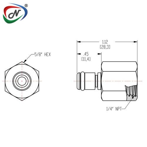 CPC Quick Connect & Disconnect Solutions MC2604 1/4 NPT Non-Valved Chrome-plated Brass Coupling Insert NSSP006671