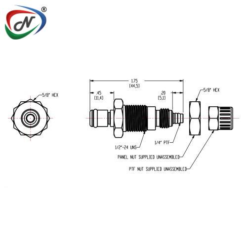 CPC Quick Connect & Disconnect Solutions MC4004 1/4 PTF Non-Valved Panel Mount Chrome-plated Brass Coupling Insert NSSP006673