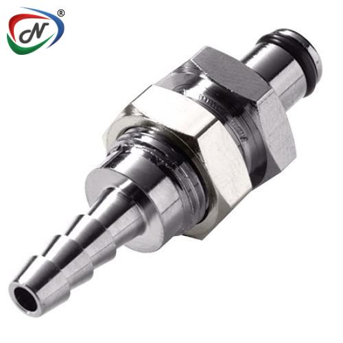 CPC Quick Connect & Disconnect Solutions MC4203NA 3/16 Hose Barb Non-Valved Panel Mount Chrome-plated Brass Coupling Insert Nut Assembled NSSP006677
