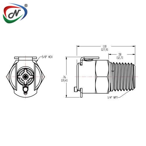 CPC Quick Connect & Disconnect Solutions MCD1004 1/4 NPT Valved Chrome-plated Brass Coupling Body NSSP006692
