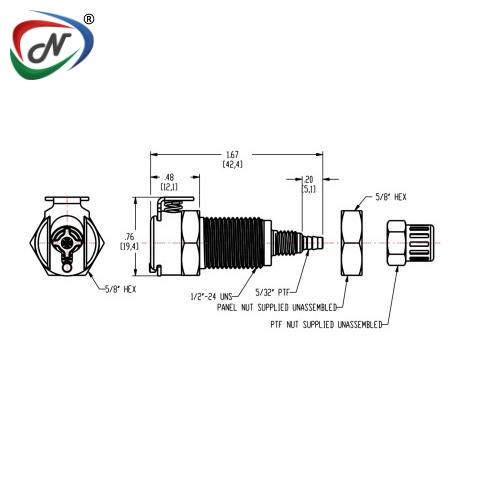 CPC Quick Connect & Disconnect Solutions MCD12025 5/32 PTF Valved Panel Mount Chrome plated Coupling Body NSSP006703