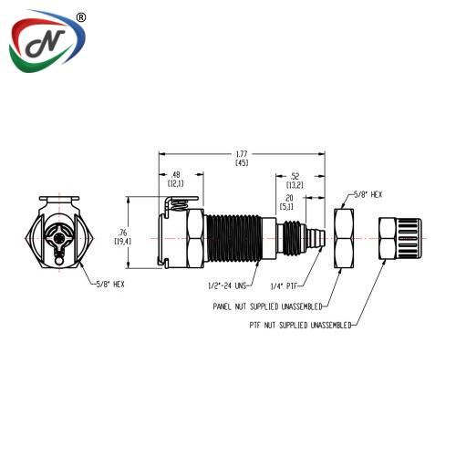 CPC Quick Connect & Disconnect Solutions MCD1204 1/4 PTF Valved Panel Mount Chrome-plated Brass Coupling Body NSSP006706