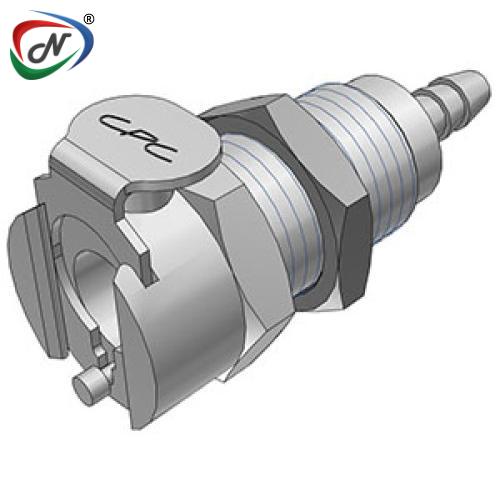 CPC Quick Connect & Disconnect Solutions MCD1602K3 1/8 Hose Barb Valved Panel Mount Chrome plated Brass Coupling Body - Blue NSSP006756
