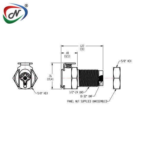 CPC Quick Connect & Disconnect Solutions MCD181032 10-32 Valved Panel Mount Chrome- Plated Brass Coupling Body NSSP006823