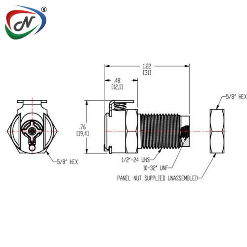 CPC Quick Connect & Disconnect Solutions MCD181032HT 10-32 Valved Panel Mount Chrome-Plated Brass Coupling Body High Temp Valve NSSP006825