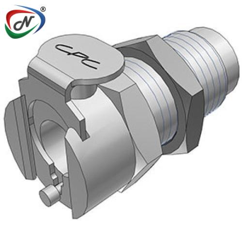 CPC Quick Connect & Disconnect Solutions MCD181032NA 10-32 Valved Panel Mount Chrome-Plated Brass Coupling Body Nut Assembled NSSP006826