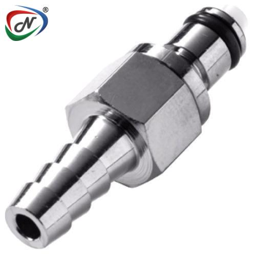 CPC Quick Connect & Disconnect Solutions MCD2204HT 1/4 Hose Barb Valved Chrome-plated Brass Coupling Insert High Temp Valve NSSP006858