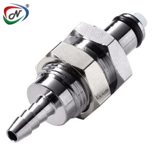 CPC Quick Connect & Disconnect Solutions MCD4202 1/8 Hose Barb Valved Panel Mount Chrome plated Brass Coupling Insert NSSP007010