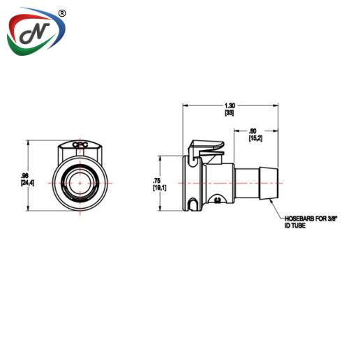 CPC Quick Connect & Disconnect Solutions MPC17006T39 3/8 Hose Barb Non-Valved In-Line Class VI Polycarbonate Coupling Body NSSP007431