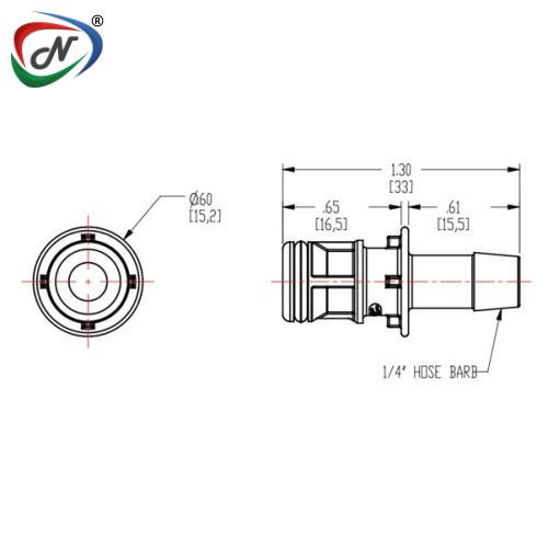 CPC Quick Connect & Disconnect Solutions MPC22004T03M 1/4 HB Non-Valved Polycarbonate Coupling Insert NSSP004078