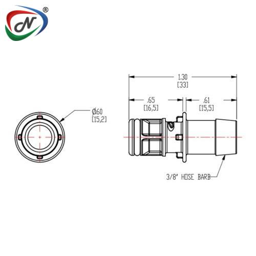 CPC Quick Connect & Disconnect Solutions MPC22006T03 3/8 Hose Barb Non-Valved Coupling Insert NSSP003219