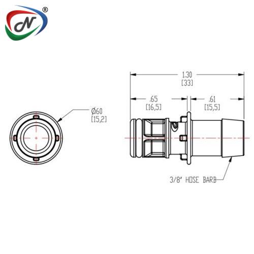 CPC Quick Connect & Disconnect Solutions MPC22006T MPC22006THB NV Class VI ABS Coupling Insert with Buna-N Seal USP Class V NSSP007172